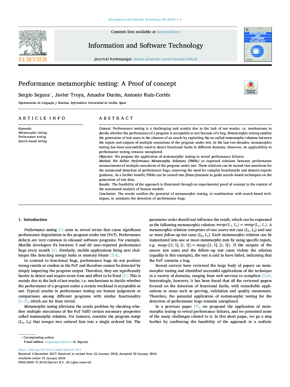 Performance metamorphic testing: A Proof of concept