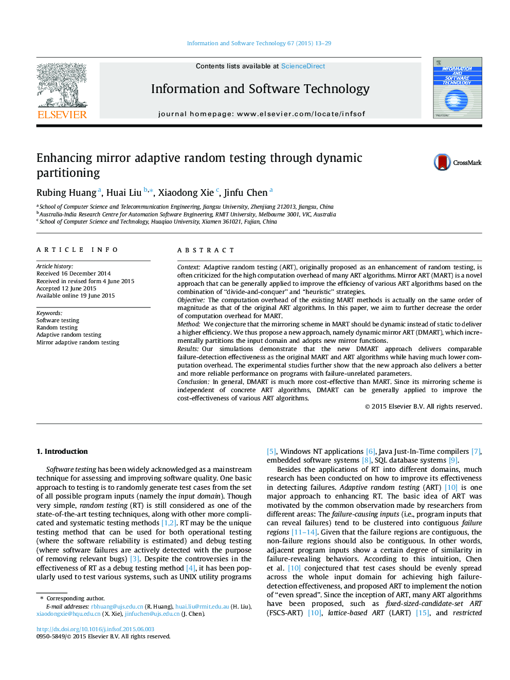 Enhancing mirror adaptive random testing through dynamic partitioning