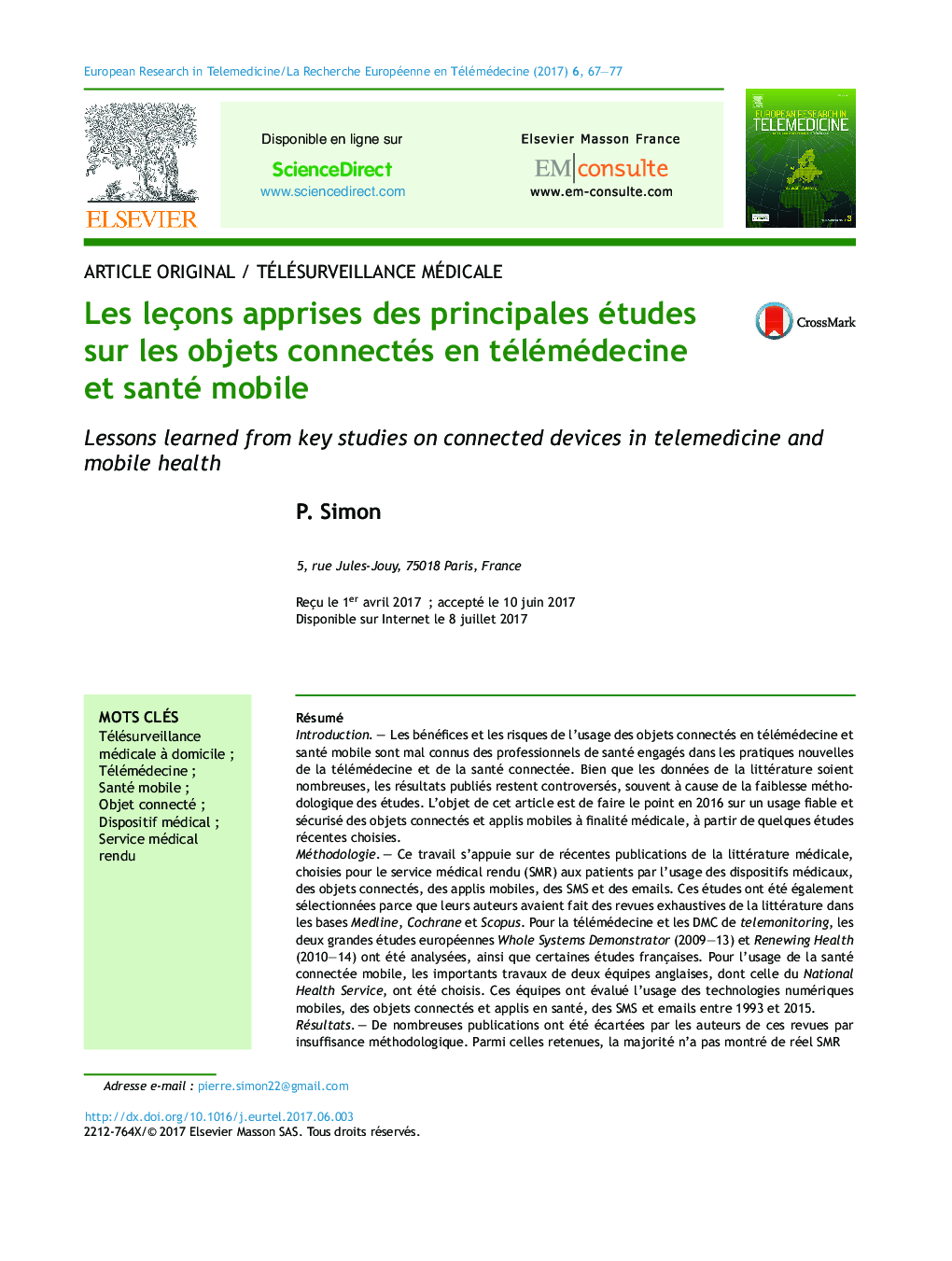 Les leçons apprises des principales études sur les objets connectés en télémédecine et santé mobile