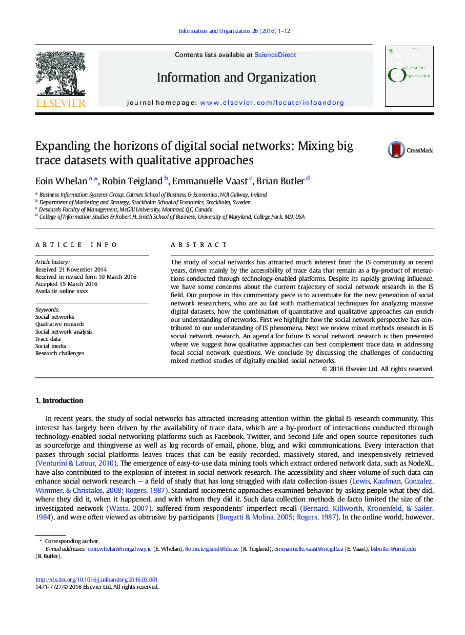 Expanding the horizons of digital social networks: Mixing big trace datasets with qualitative approaches