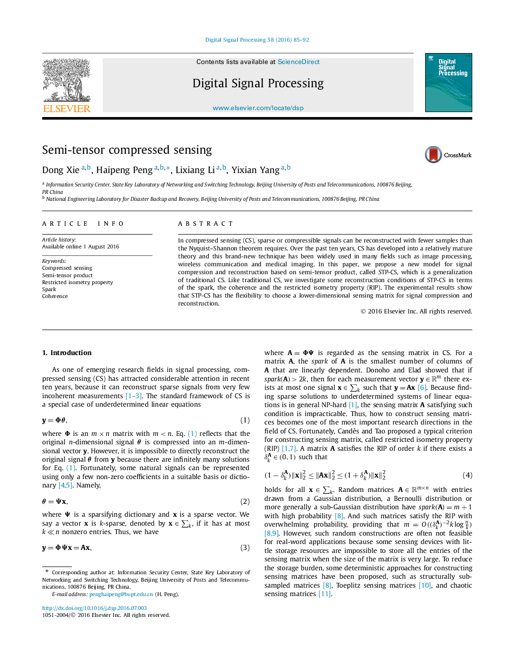 Semi-tensor compressed sensing