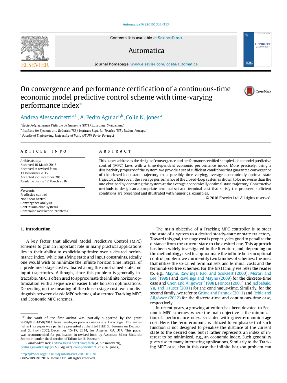 On convergence and performance certification of a continuous-time economic model predictive control scheme with time-varying performance index 