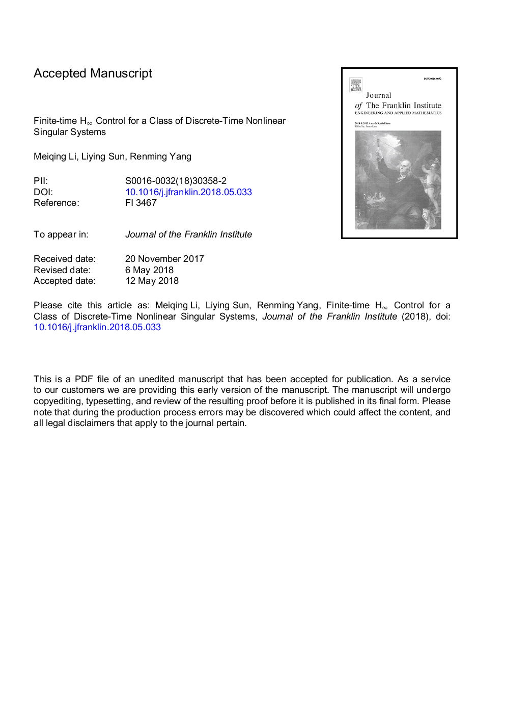Finite-time Hâ control for a class of discrete-time nonlinear singular systems