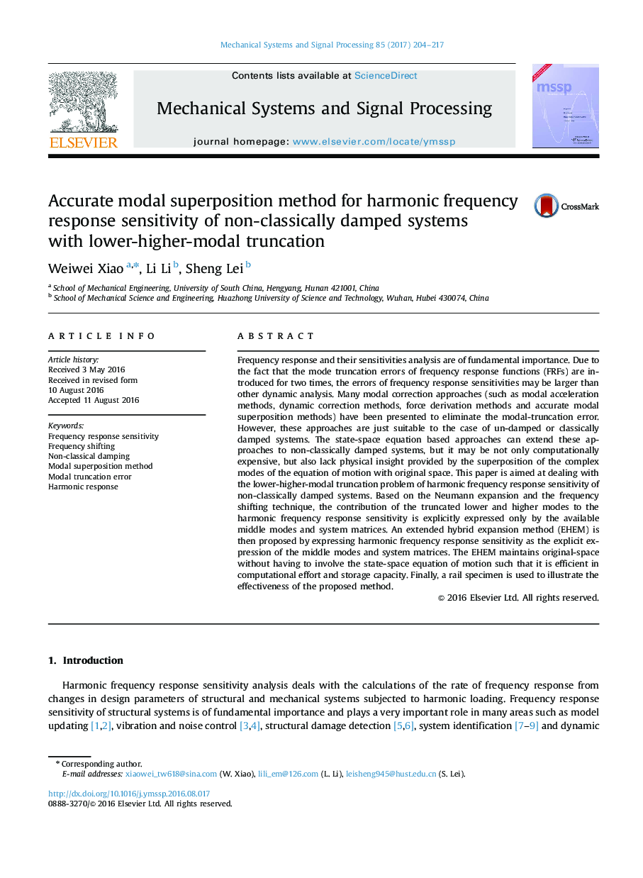 Accurate modal superposition method for harmonic frequency response sensitivity of non-classically damped systems with lower-higher-modal truncation