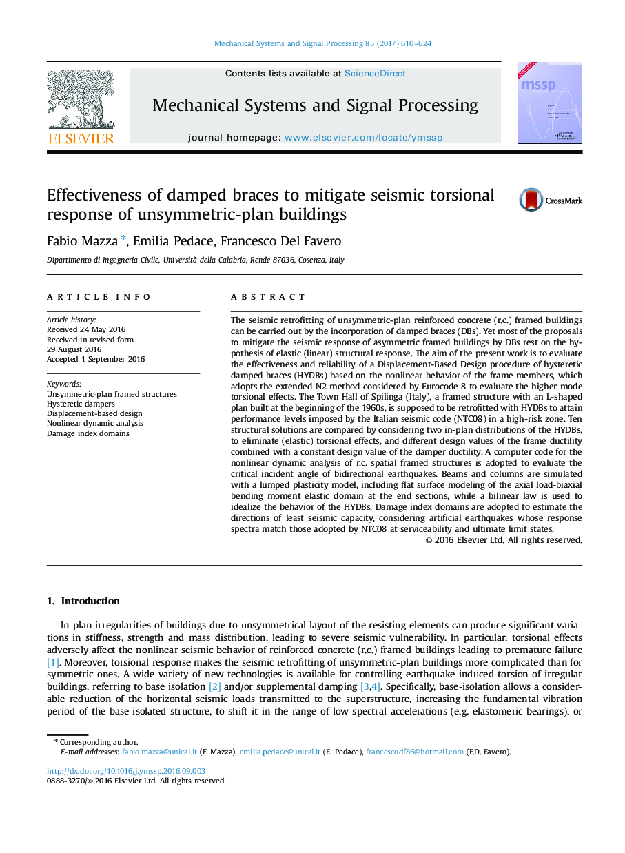 Effectiveness of damped braces to mitigate seismic torsional response of unsymmetric-plan buildings