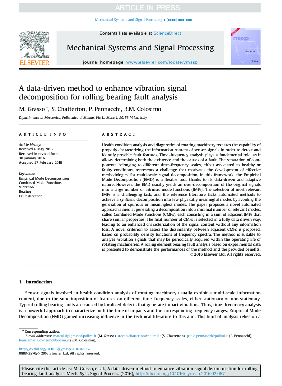 A data-driven method to enhance vibration signal decomposition for rolling bearing fault analysis