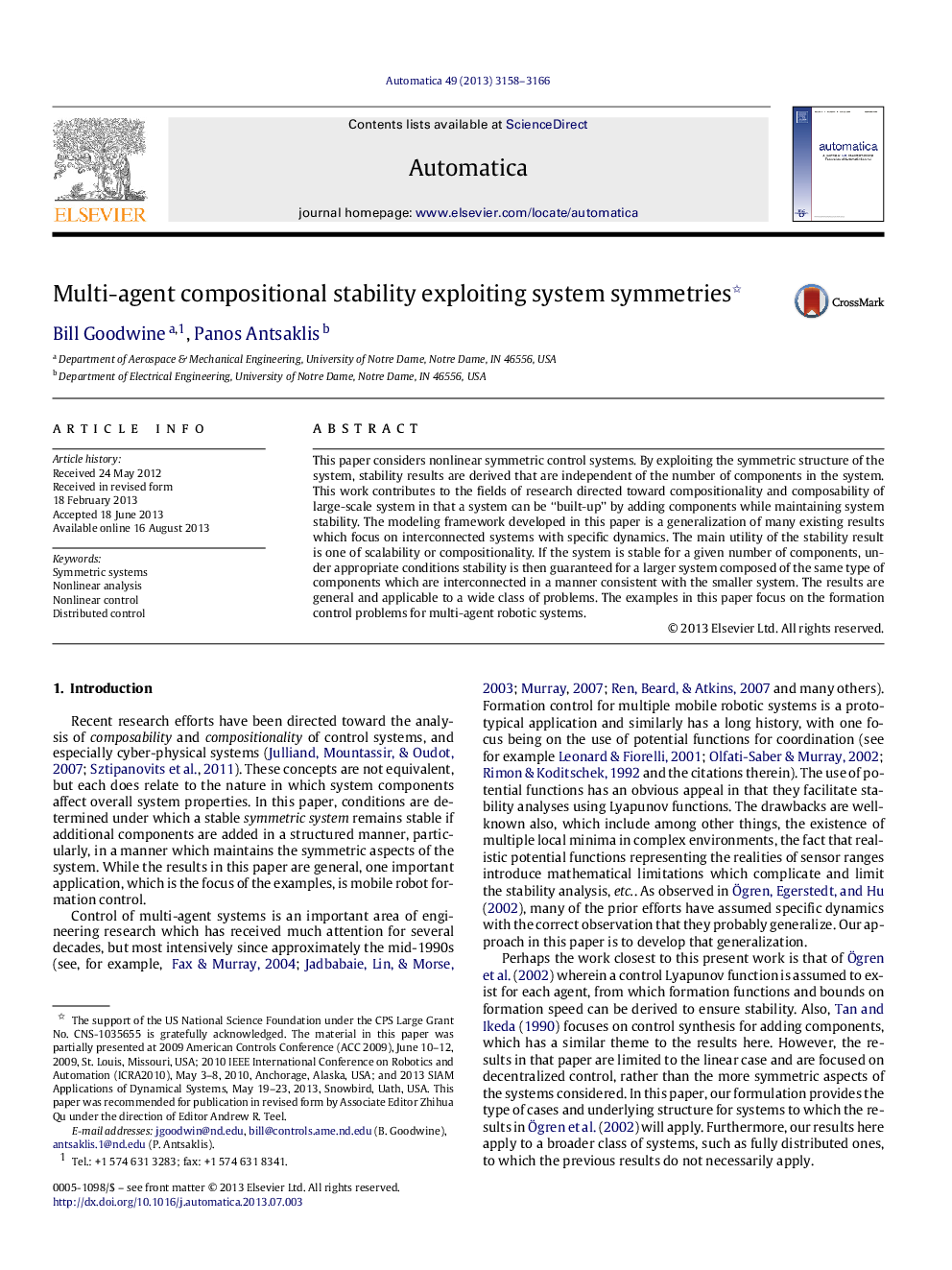 Multi-agent compositional stability exploiting system symmetries 