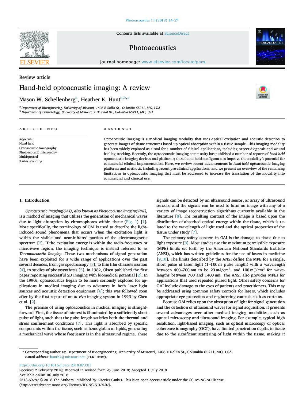 Hand-held optoacoustic imaging: A review