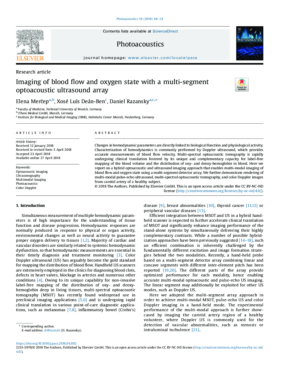 Imaging of blood flow and oxygen state with a multi-segment optoacoustic ultrasound array