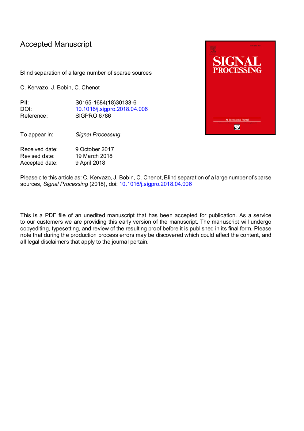 Blind separation of a large number of sparse sources