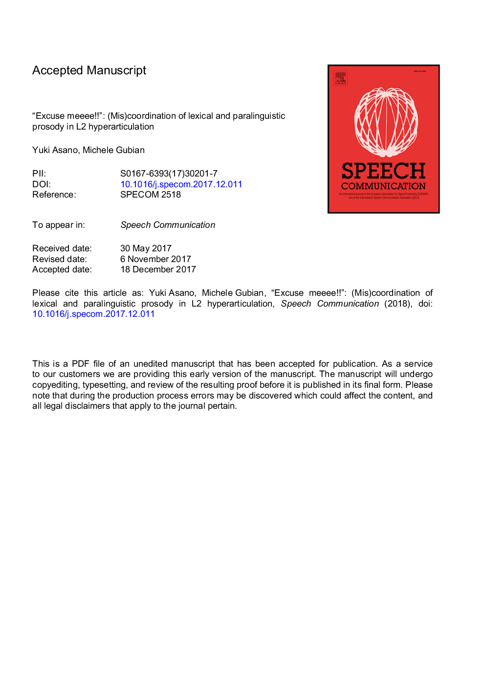 “Excuse meeee!!”: (Mis)coordination of lexical and paralinguistic prosody in L2 hyperarticulation