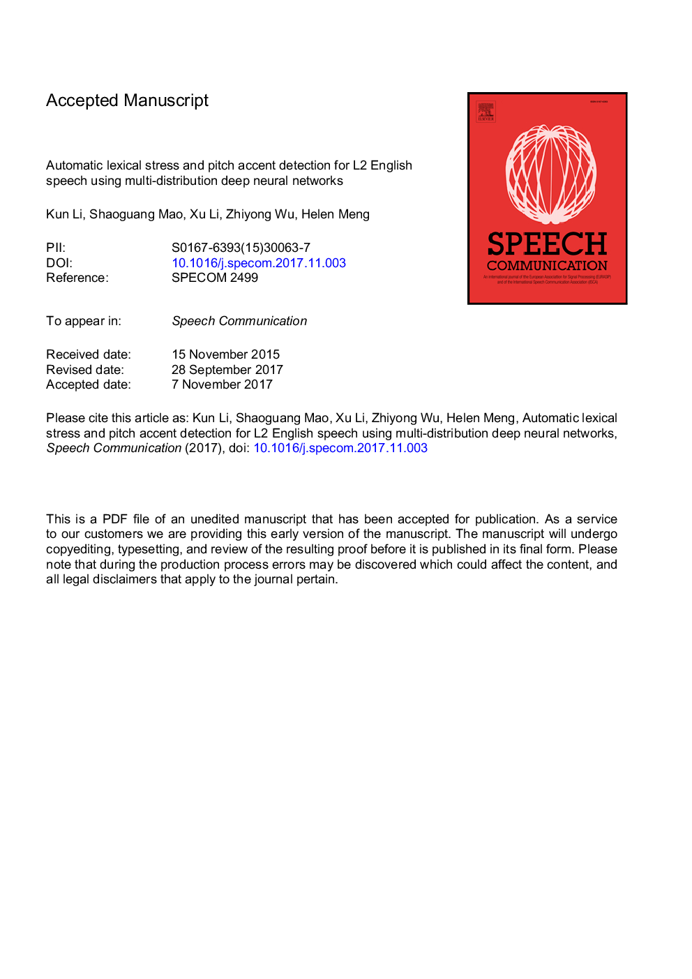 Automatic lexical stress and pitch accent detection for L2 English speech using multi-distribution deep neural networks