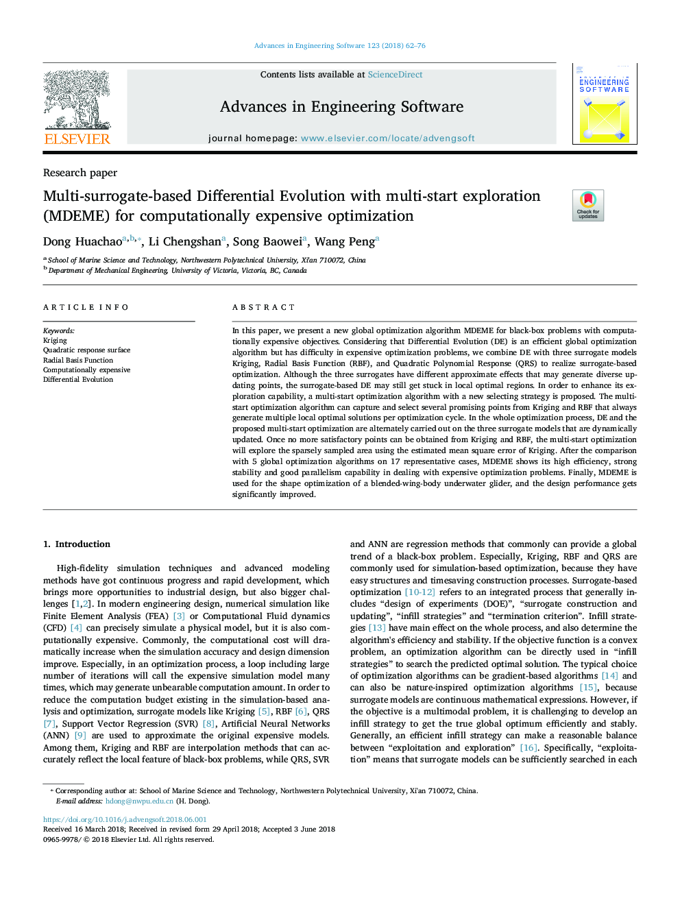 Multi-surrogate-based Differential Evolution with multi-start exploration (MDEME) for computationally expensive optimization