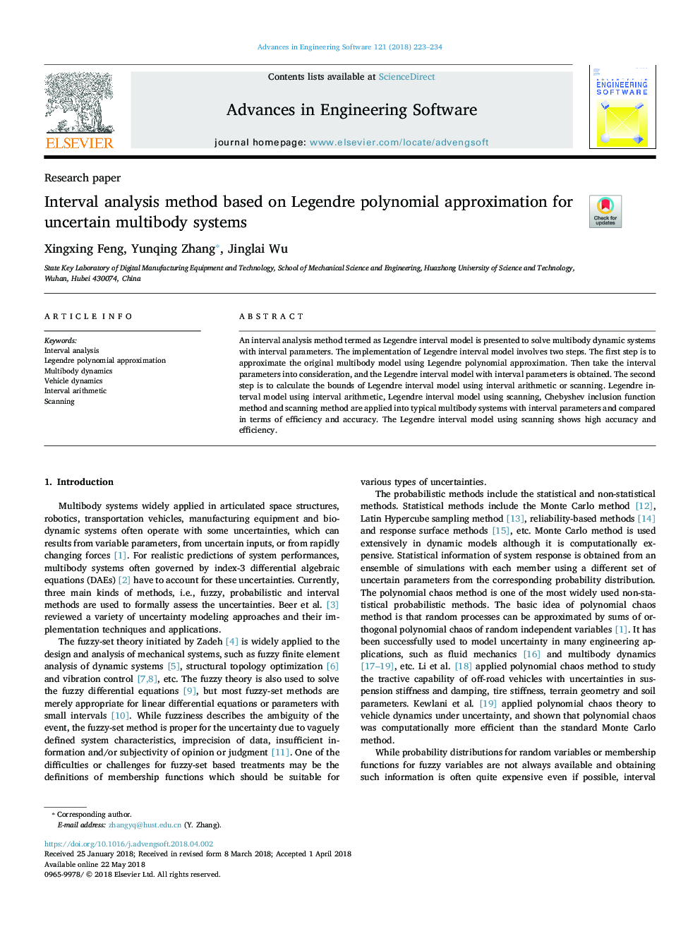 Interval analysis method based on Legendre polynomial approximation for uncertain multibody systems