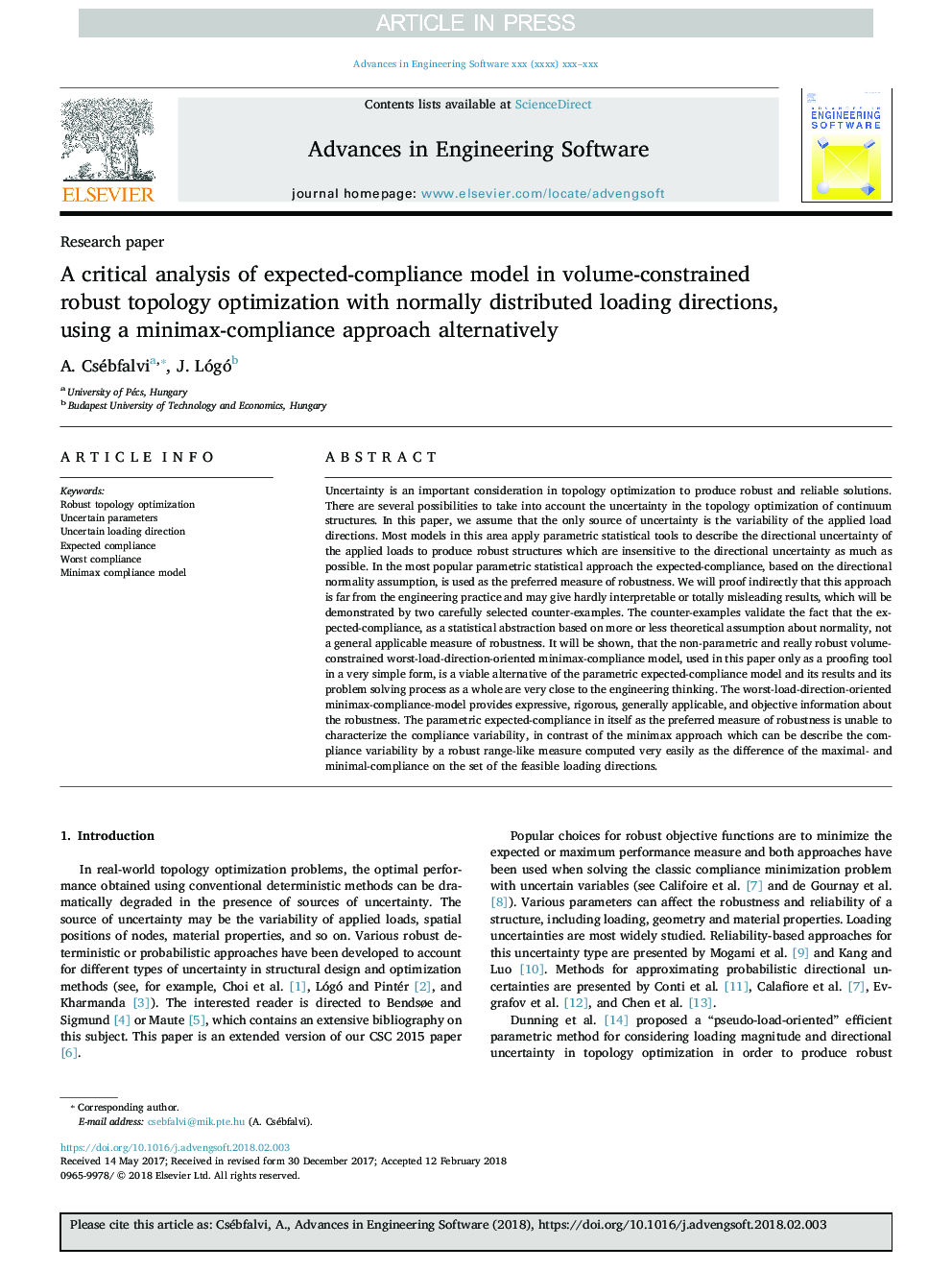 A critical analysis of expected-compliance model in volume-constrained robust topology optimization with normally distributed loading directions, using a minimax-compliance approach alternatively