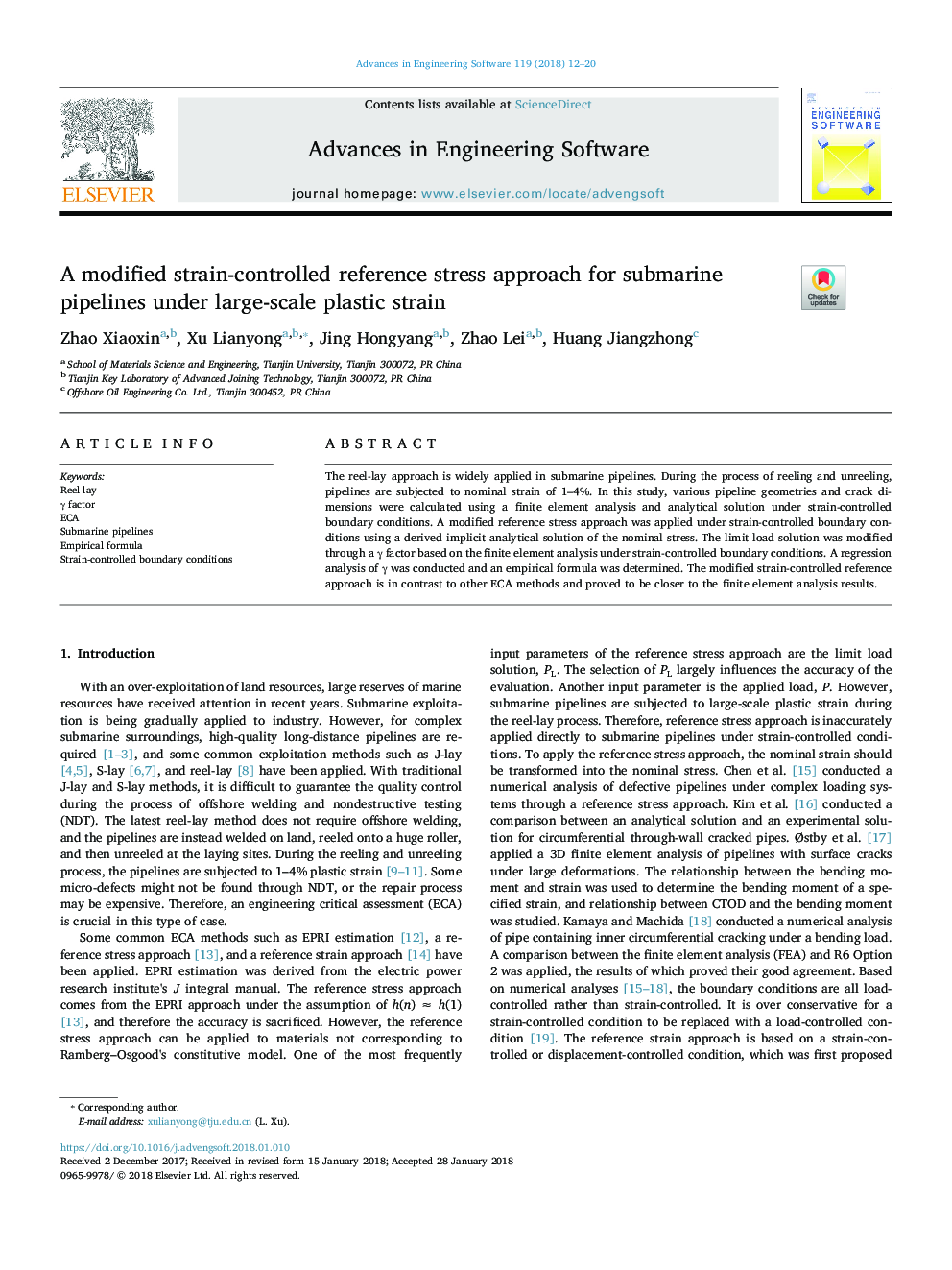 A modified strain-controlled reference stress approach for submarine pipelines under large-scale plastic strain