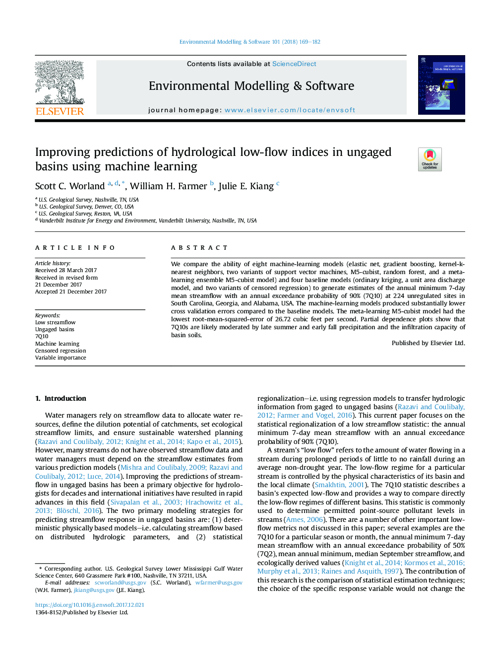 Improving predictions of hydrological low-flow indices in ungaged basins using machine learning