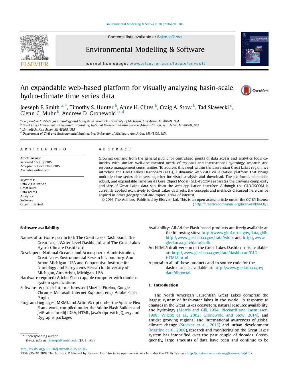 An expandable web-based platform for visually analyzing basin-scale hydro-climate time series data