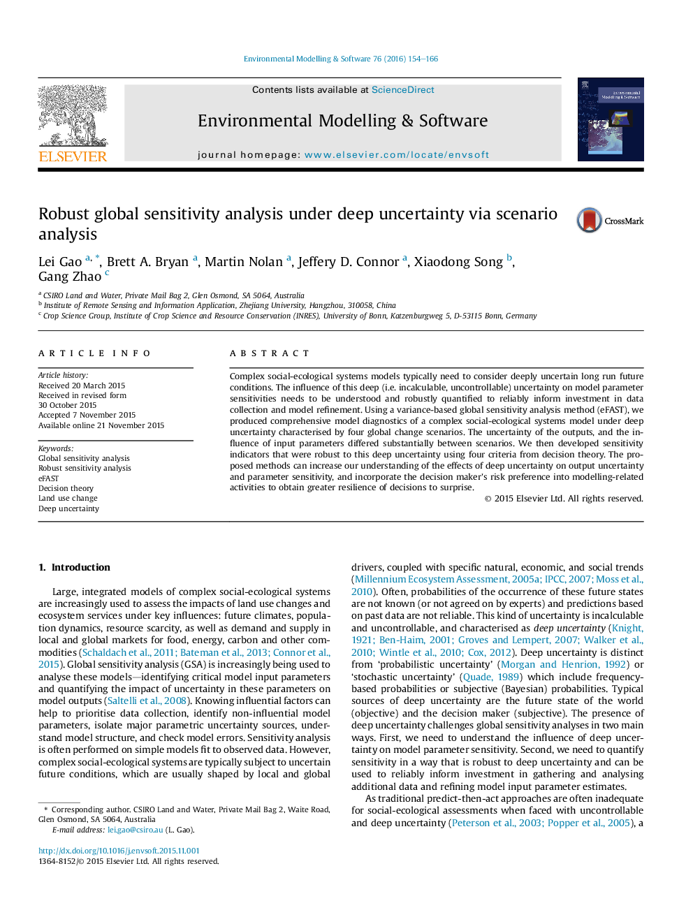 Robust global sensitivity analysis under deep uncertainty via scenario analysis