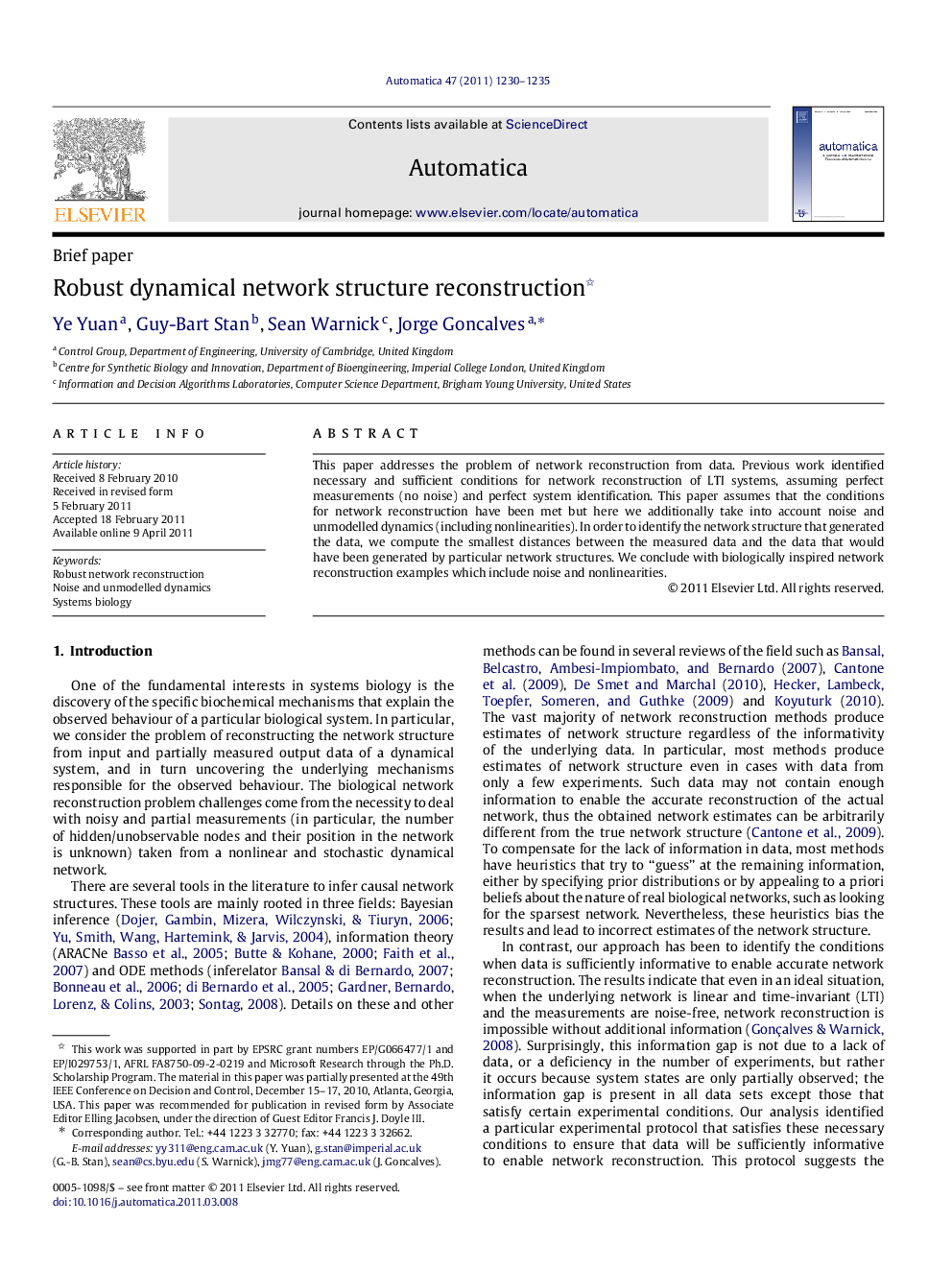 Robust dynamical network structure reconstruction 