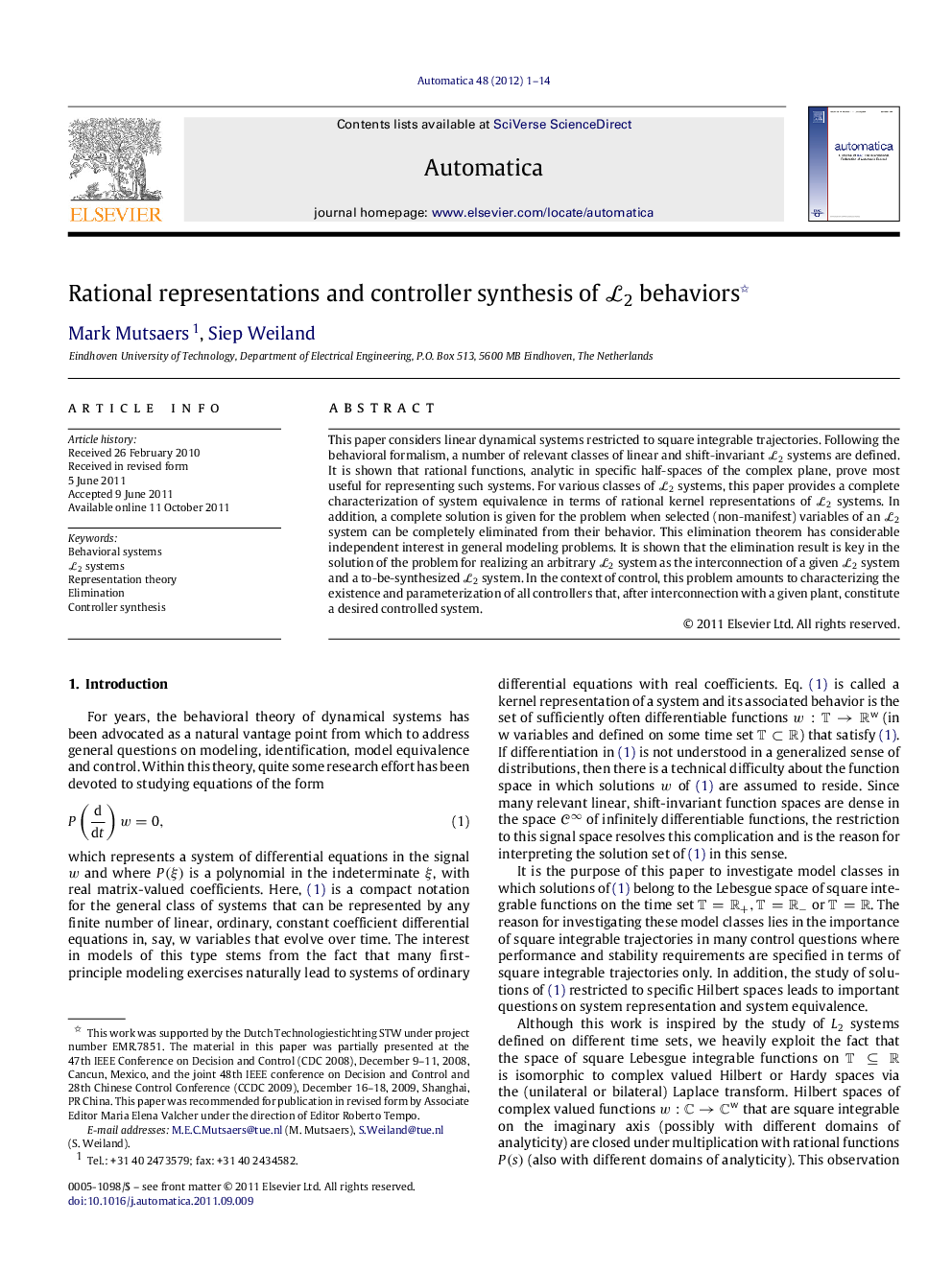 Rational representations and controller synthesis of L2L2 behaviors 