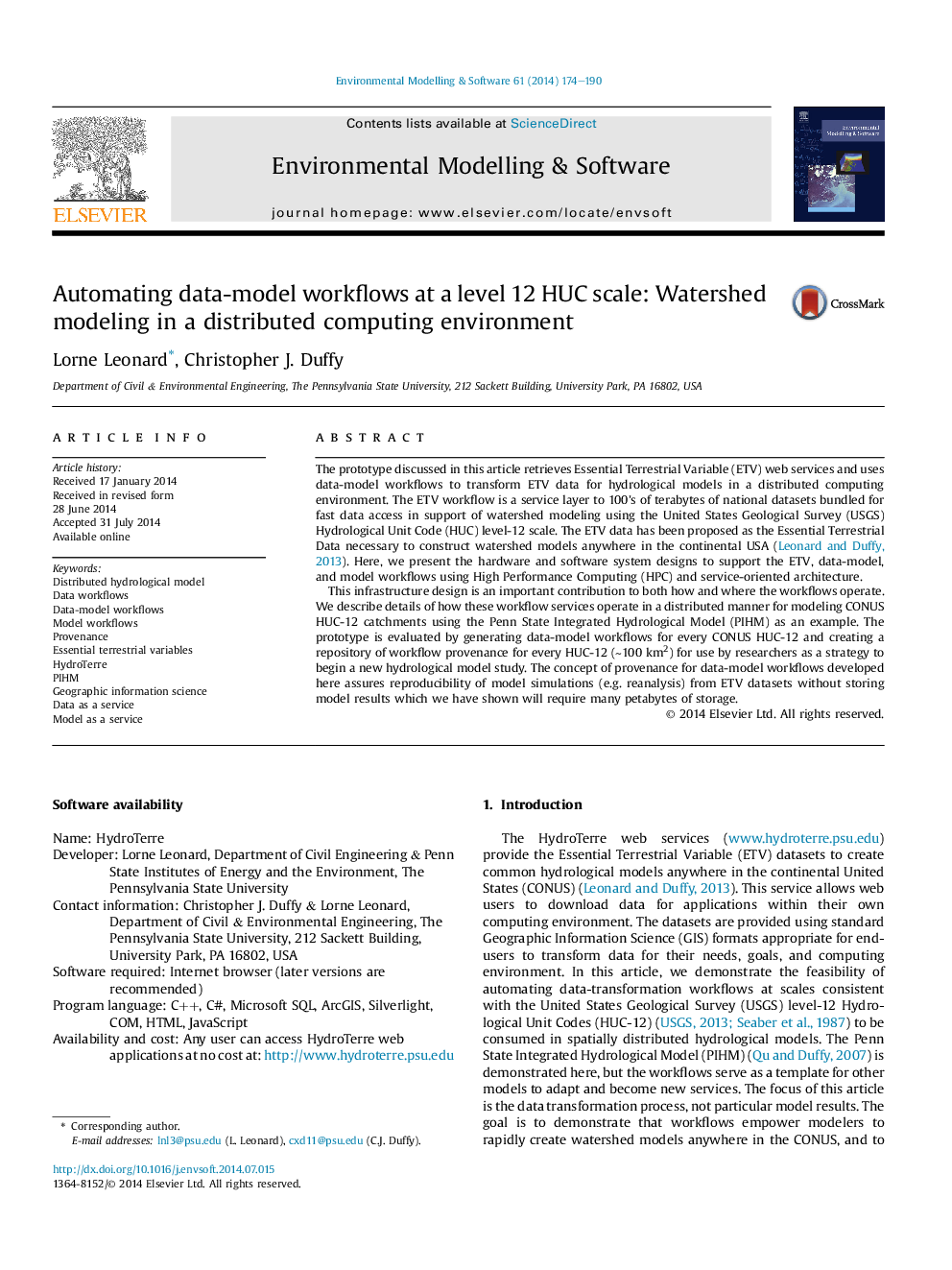 Automating data-model workflows at a level 12 HUC scale: Watershed modeling in a distributed computing environment