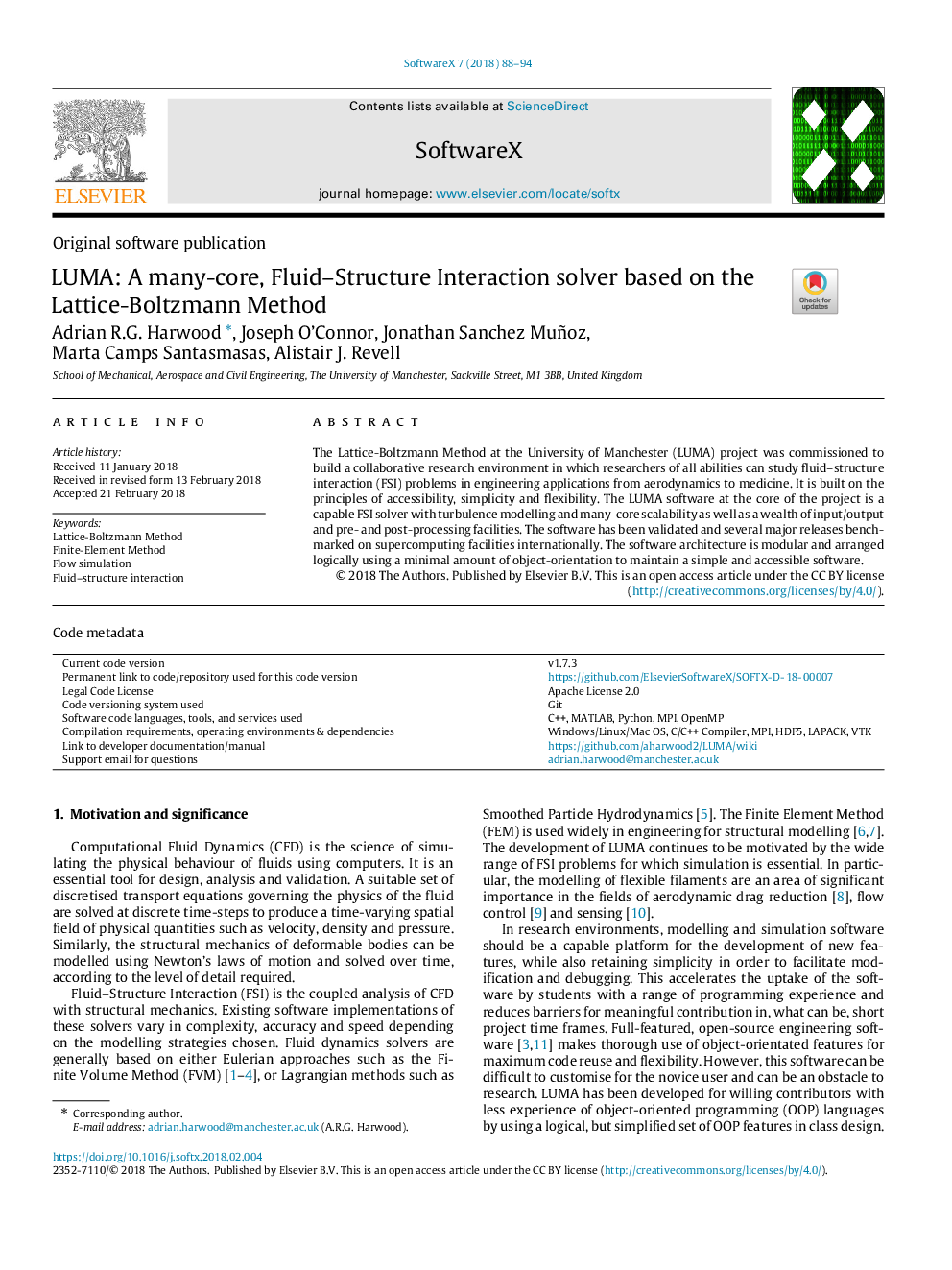 LUMA: A many-core, Fluid-Structure Interaction solver based on the Lattice-Boltzmann Method