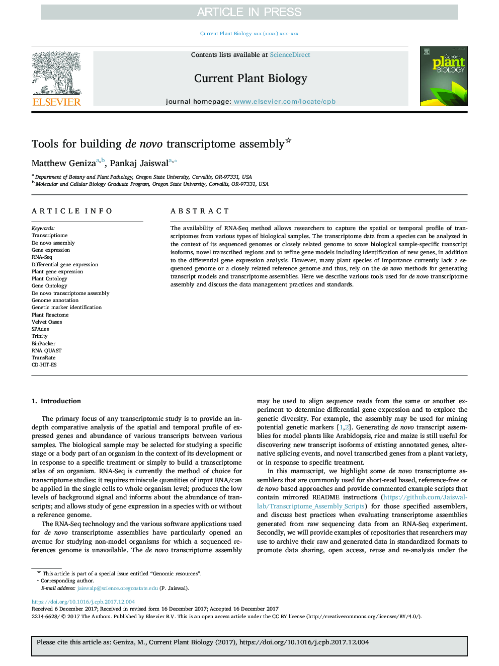 Tools for building de novo transcriptome assembly