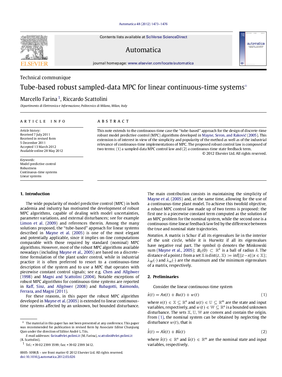 Tube-based robust sampled-data MPC for linear continuous-time systems 