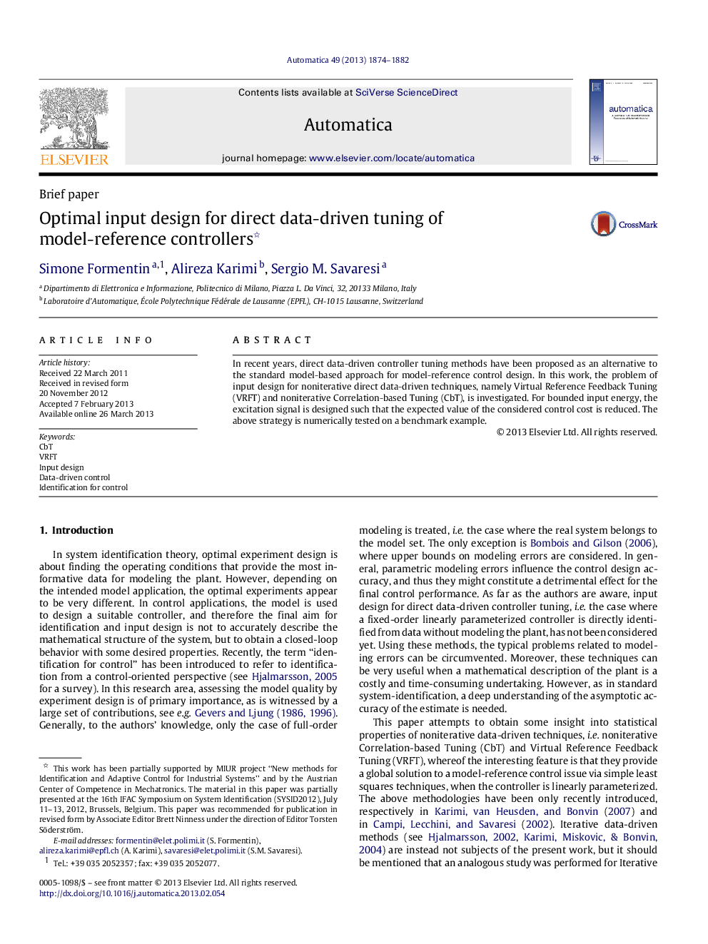 Optimal input design for direct data-driven tuning of model-reference controllers 