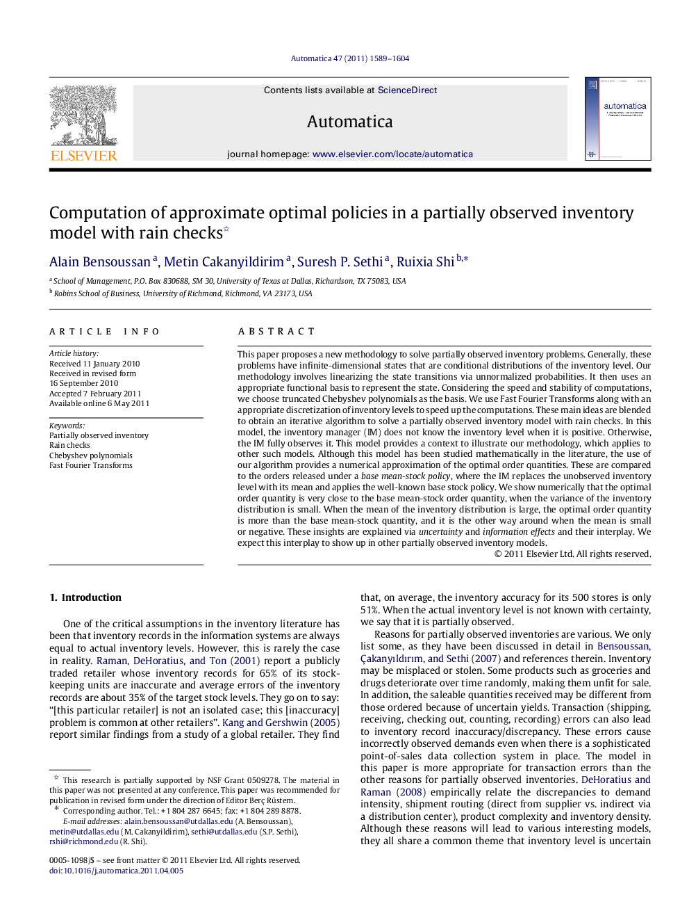 Computation of approximate optimal policies in a partially observed inventory model with rain checks 