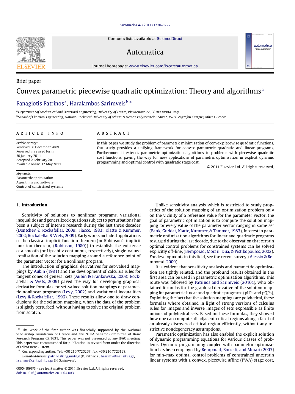 Convex parametric piecewise quadratic optimization: Theory and algorithms 