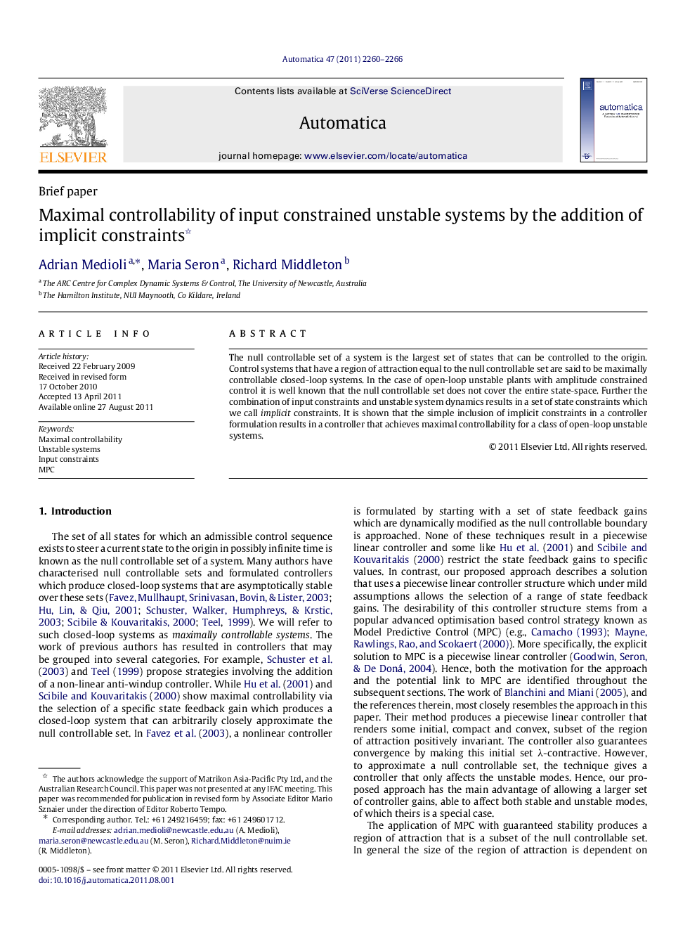 Maximal controllability of input constrained unstable systems by the addition of implicit constraints 