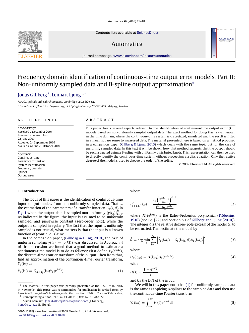 Frequency domain identification of continuous-time output error models, Part II: Non-uniformly sampled data and B-spline output approximation 