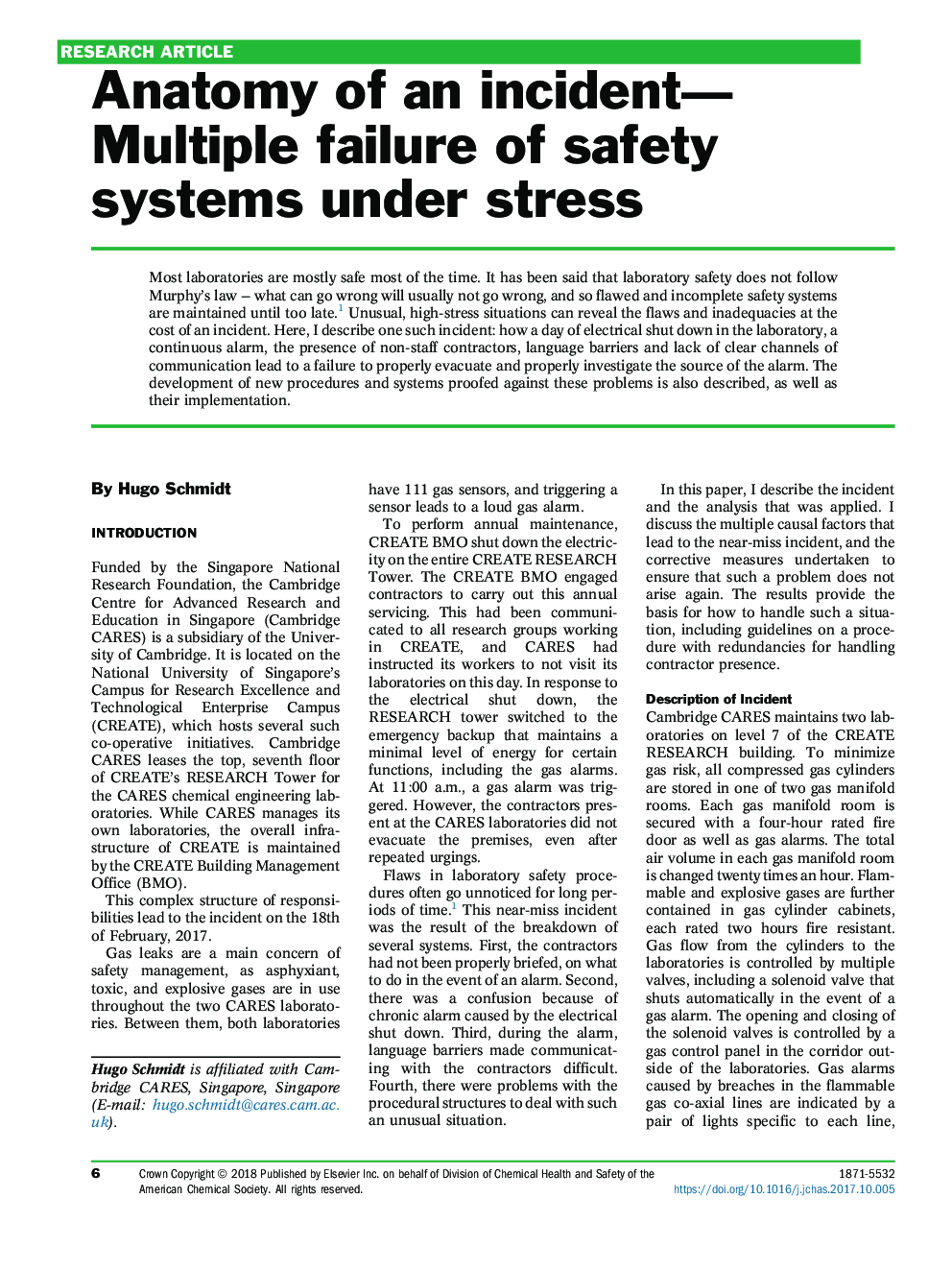 Anatomy of an incident-Multiple failure of safety systems under stress