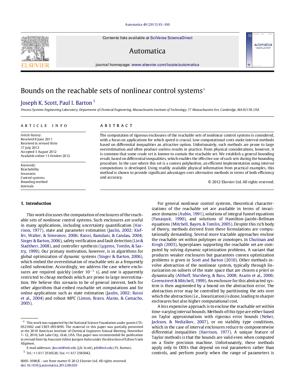 Bounds on the reachable sets of nonlinear control systems 