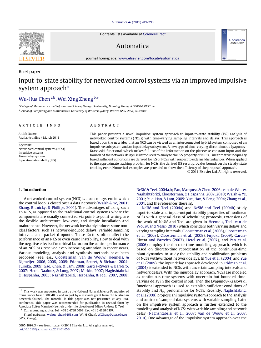 Input-to-state stability for networked control systems via an improved impulsive system approach 