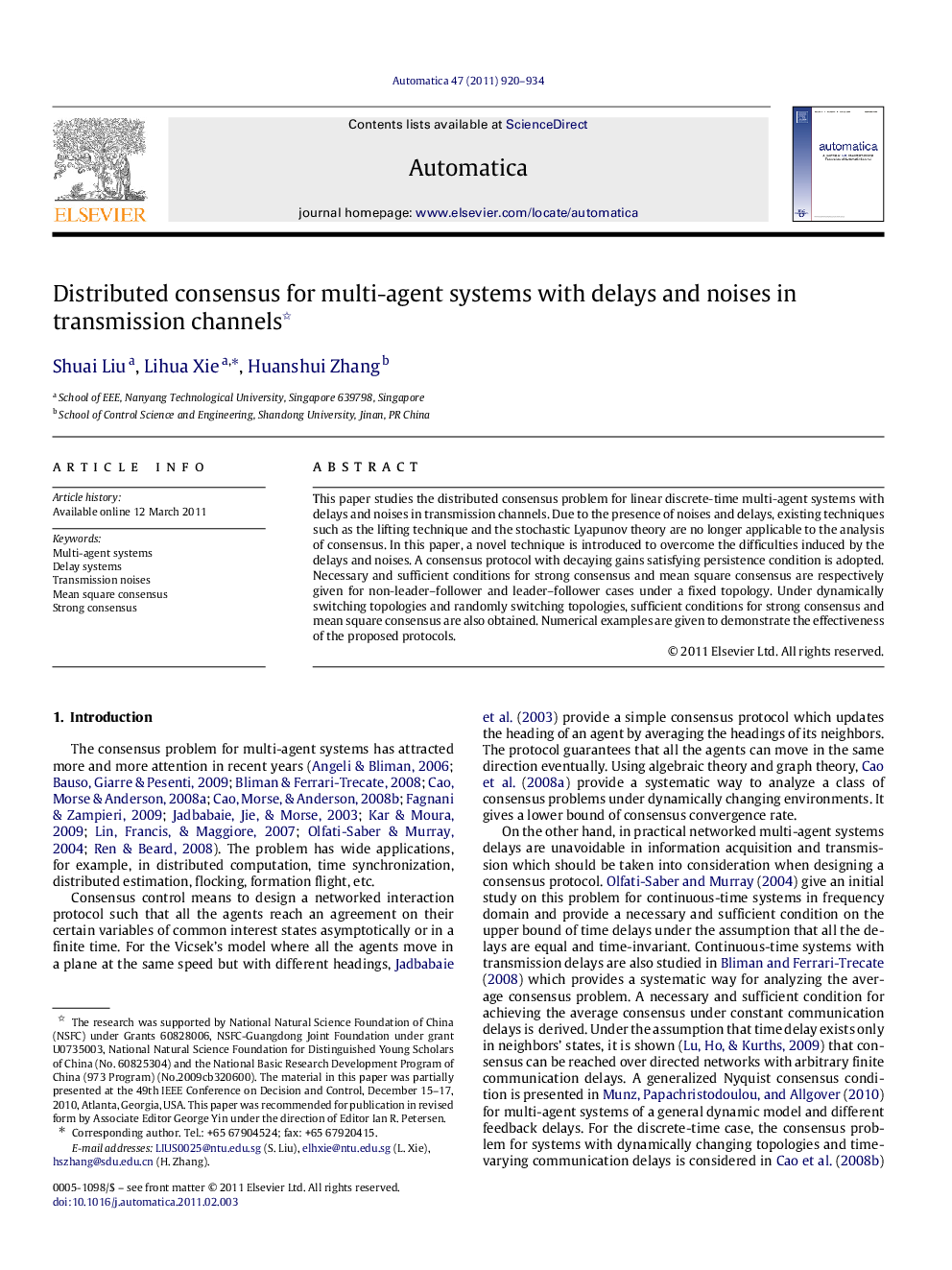 Distributed consensus for multi-agent systems with delays and noises in transmission channels 