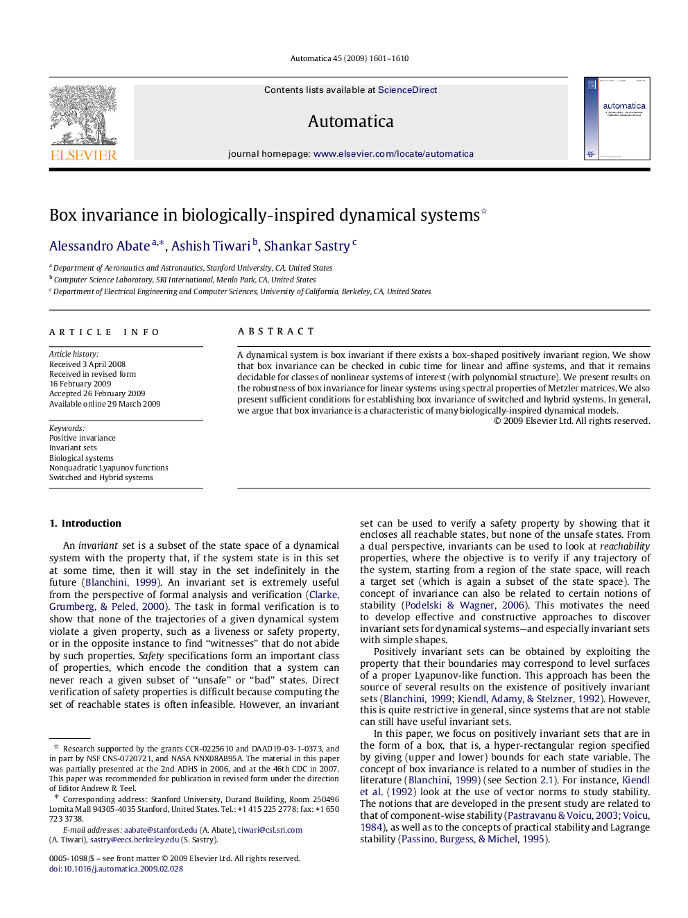 Box invariance in biologically-inspired dynamical systems 