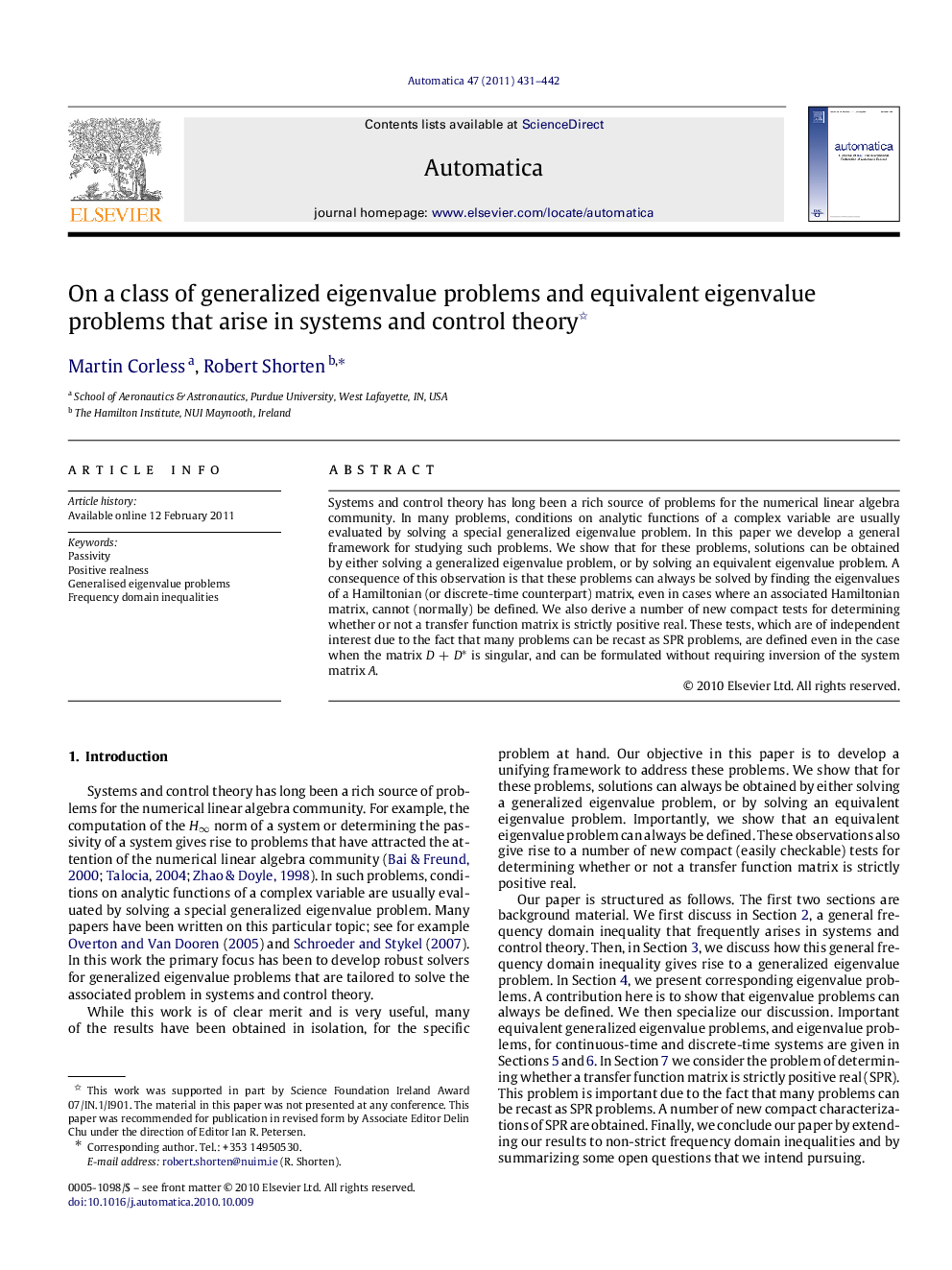 On a class of generalized eigenvalue problems and equivalent eigenvalue problems that arise in systems and control theory 