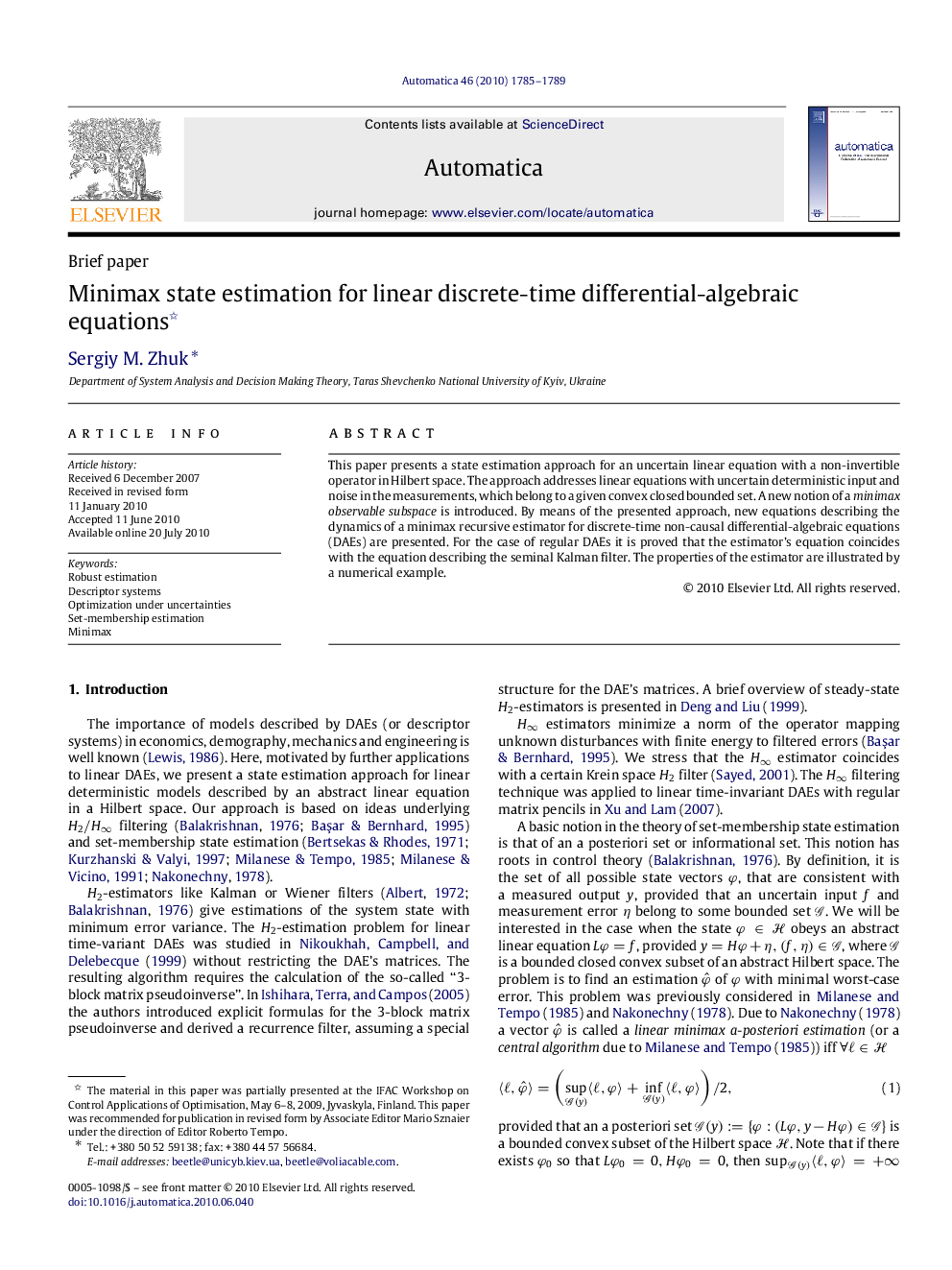 Minimax state estimation for linear discrete-time differential-algebraic equations 