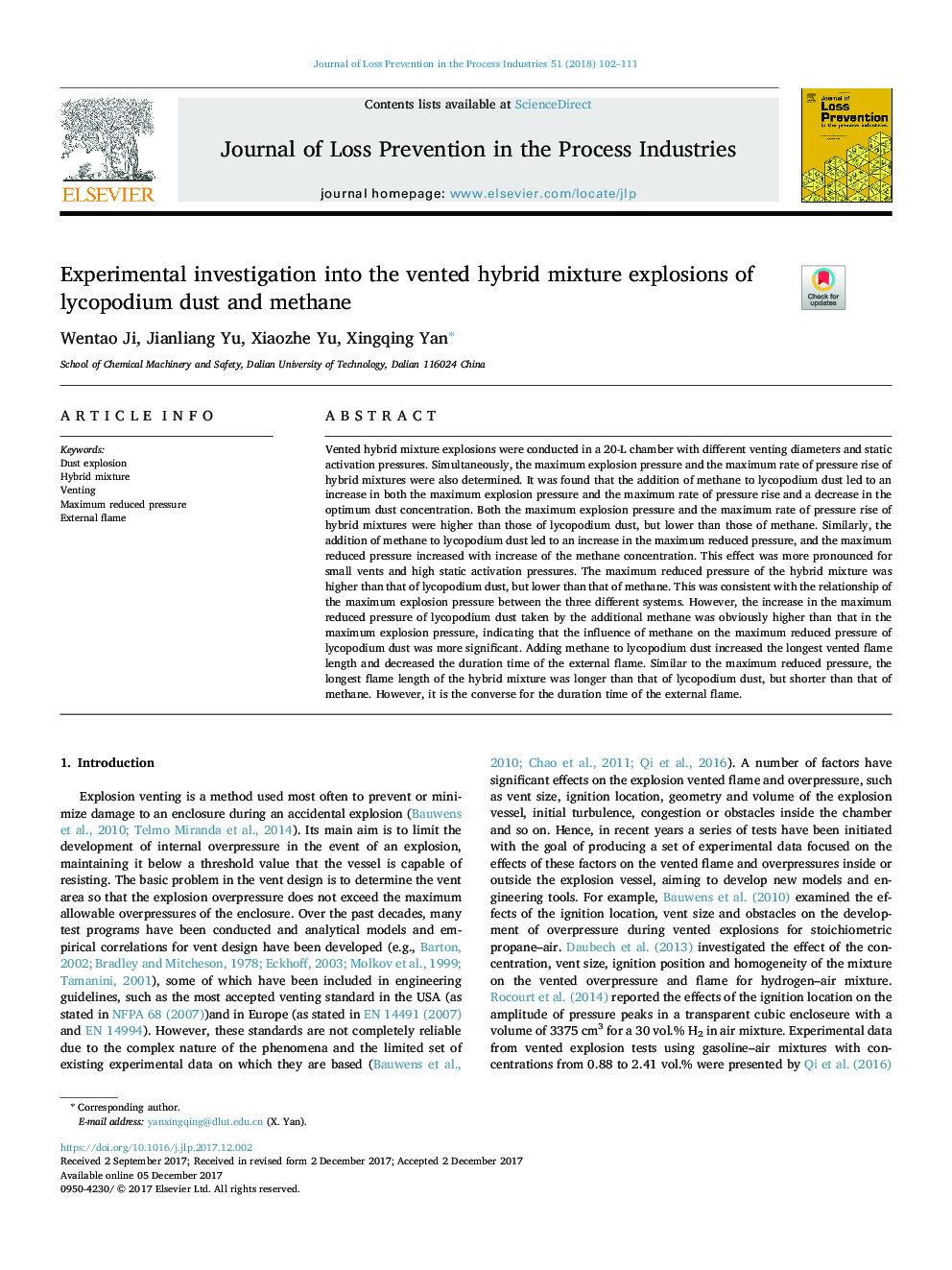 Experimental investigation into the vented hybrid mixture explosions of lycopodium dust and methane