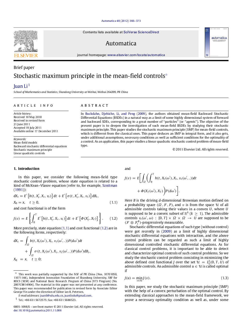 Stochastic maximum principle in the mean-field controls 