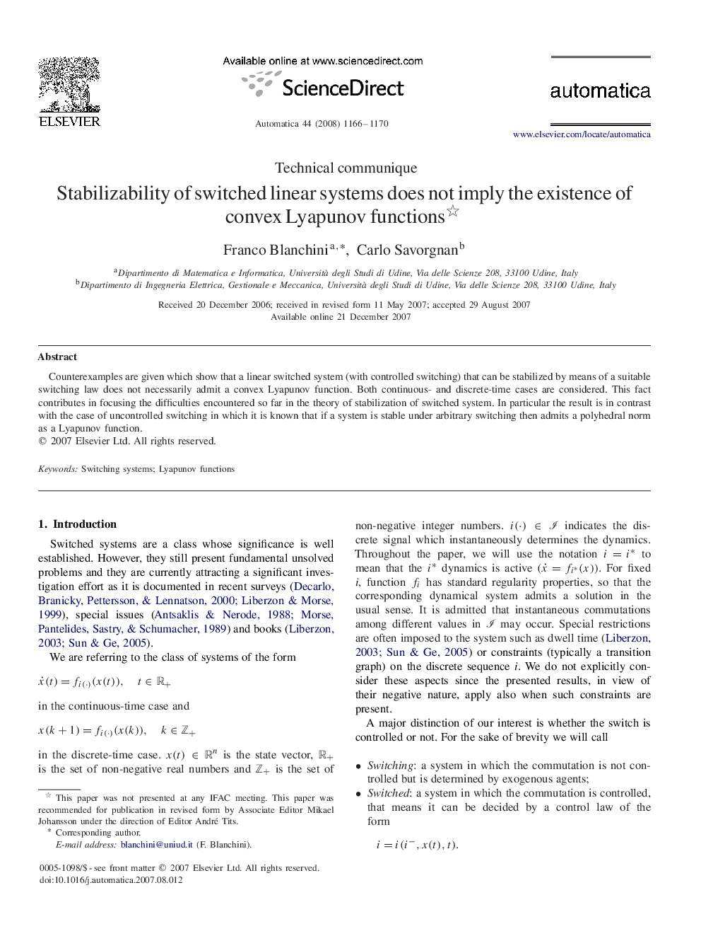 Stabilizability of switched linear systems does not imply the existence of convex Lyapunov functions 