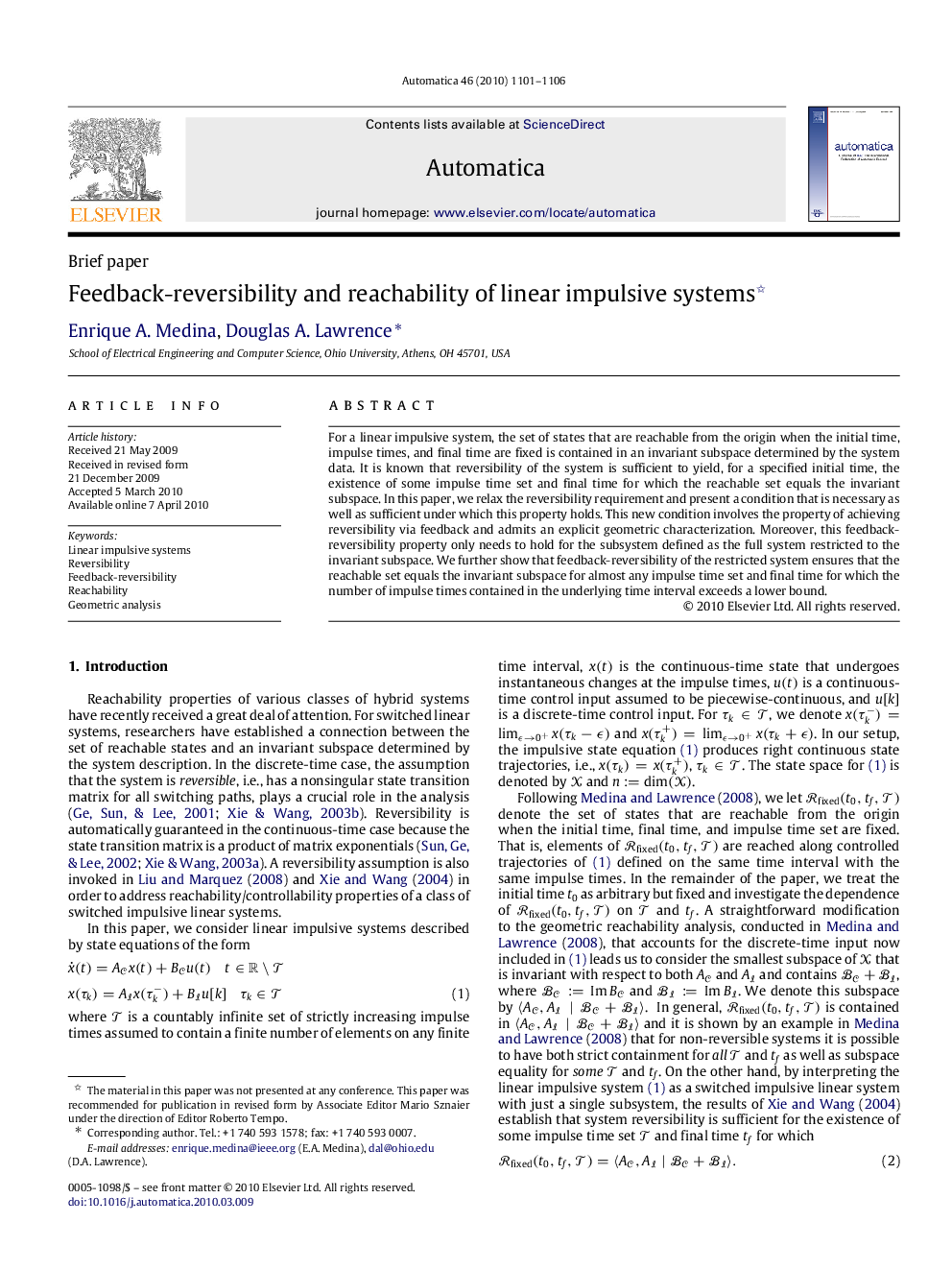 Feedback-reversibility and reachability of linear impulsive systems 