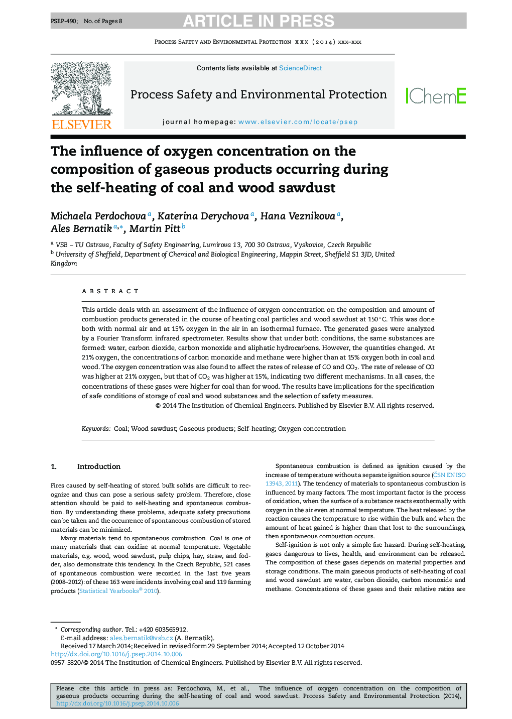 The influence of oxygen concentration on the composition of gaseous products occurring during the self-heating of coal and wood sawdust