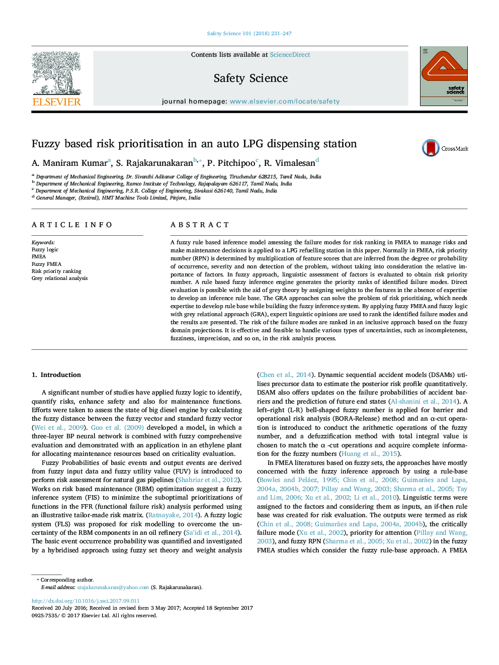 Fuzzy based risk prioritisation in an auto LPG dispensing station