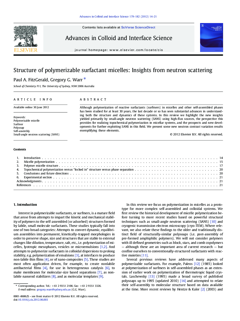 Structure of polymerizable surfactant micelles: Insights from neutron scattering