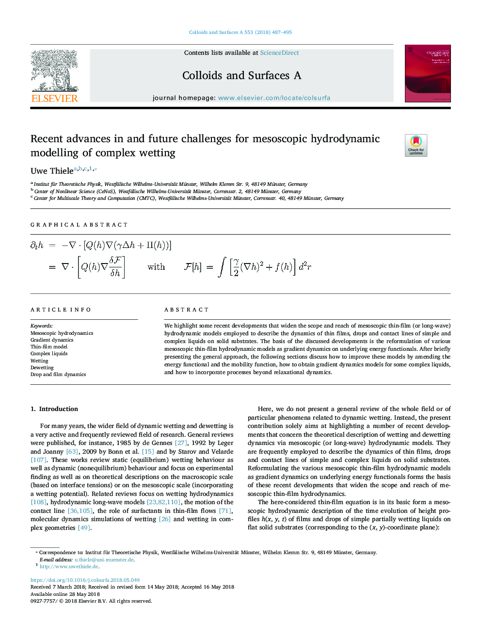 Recent advances in and future challenges for mesoscopic hydrodynamic modelling of complex wetting