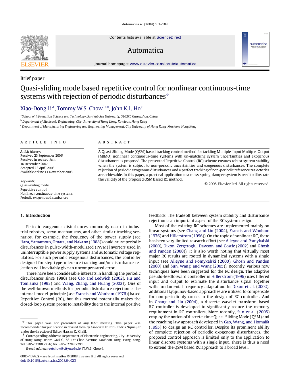 Quasi-sliding mode based repetitive control for nonlinear continuous-time systems with rejection of periodic disturbances 